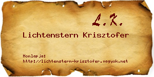 Lichtenstern Krisztofer névjegykártya