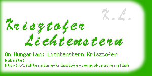 krisztofer lichtenstern business card